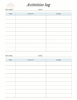 activities log